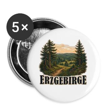 Erzgebirge - Buttons groß 56 mm (5er Pack) - Weiß - Vorne