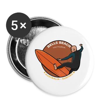 Retro Bells Beach Surf Victoria Australia Surfing - Buttons large 2.2''/56 mm (5-pack) - white - Front