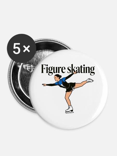 Eiskunstlauf - Buttons groß 56 mm (5er Pack) - Weiß