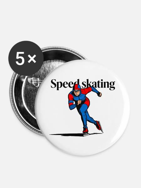 Eiskunstlauf - Buttons groß 56 mm (5er Pack) - Weiß