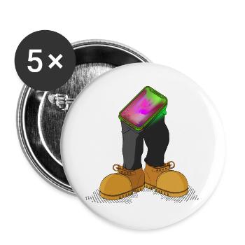 PROFIL GENOMMEN - Buttons groß 56 mm (5er Pack) - Weiß - Vorne