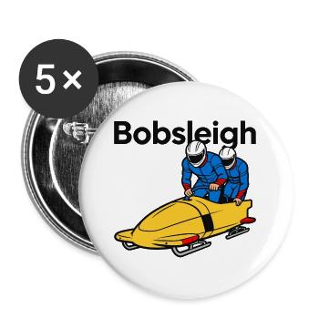 bobsleigh winter sports - Buttons large 2.2''/56 mm (5-pack) - white - Front