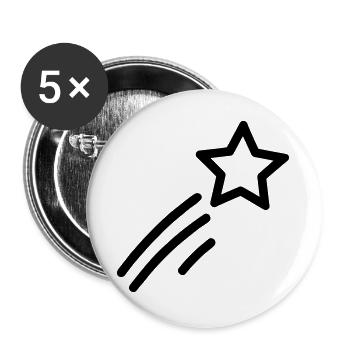 Sternschnuppe - Buttons groß 56 mm (5er Pack) - Weiß - Vorne