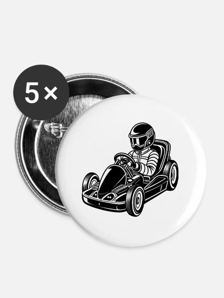 Go-Kart - Buttons groß 56 mm (5er Pack) - Weiß