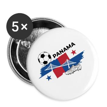 Panama Football Panama Soccer Foot Canaleros - Buttons groß 56 mm (5er Pack) - Weiß - Vorne