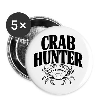 Krabbenjäger - Buttons groß 56 mm (5er Pack) - Weiß - Vorne