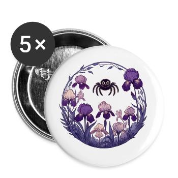 Cercle d’araignées du jardin d’iris - Lot de 5 grands badges (56 mm) - blanc - Devant