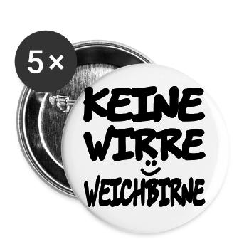 keine_wirre_weichbirne - Buttons large 2.2''/56 mm (5-pack) - white - Front
