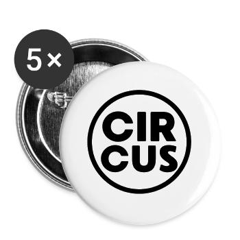 Zirkusrunden-Emblem - Buttons groß 56 mm (5er Pack) - Weiß - Vorne