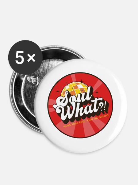 SoulWhat?! - Originallogo - Buttons groß 56 mm (5er Pack) - Weiß