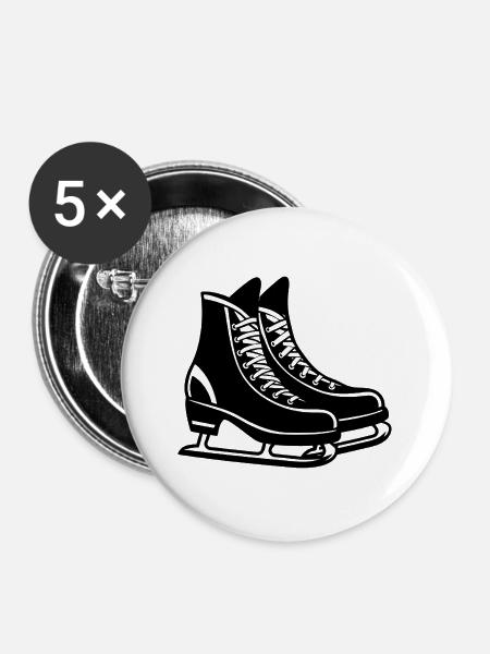 Schlittschuhe - Buttons groß 56 mm (5er Pack) - Weiß