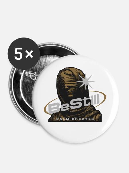 BeStill Ruhekunst Meditative Statue - Buttons groß 56 mm (5er Pack) - Weiß