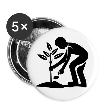 Planting Environment Nature Conservation - Buttons large 2.2''/56 mm (5-pack) - white - Front