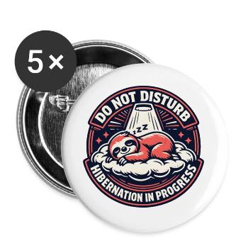 Ne pas déranger : Paresseux endormi - Lot de 5 grands badges (56 mm) - blanc - Devant