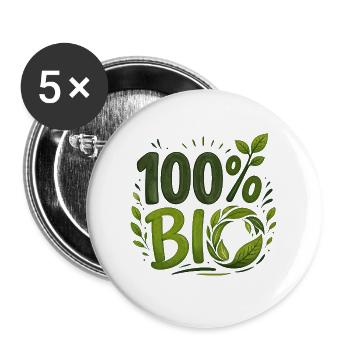 100% ORGANIC – Nature and Agriculture Ecology - Buttons large 2.2''/56 mm (5-pack) - white - Front