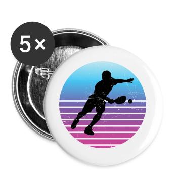 Pickleballer Geschenkidee für Pickleballsport Fans - Buttons groß 56 mm (5er Pack) - Weiß - Vorne