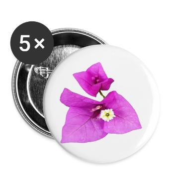 Vibrant_Magenta_Bougainvillea_Flower - Buttons groß 56 mm (5er Pack) - Weiß - Vorne