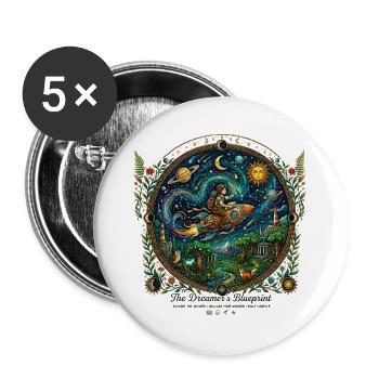 The Dreamer's Blueprint Cosmic Adventure - Buttons large 2.2''/56 mm (5-pack) - white - Front