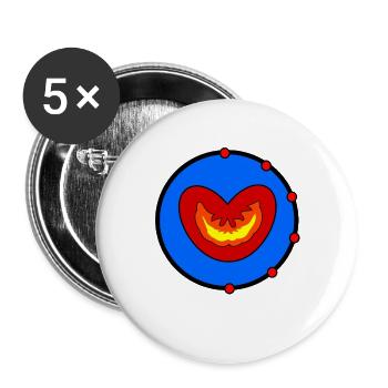 Cœur Flamboyant dans le Cercle Bleu - Lot de 5 grands badges (56 mm) - blanc - Devant
