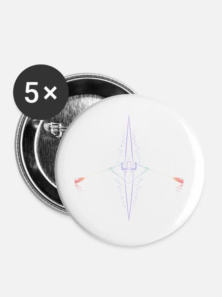 Rudern - Buttons groß 56 mm (5er Pack) - Weiß