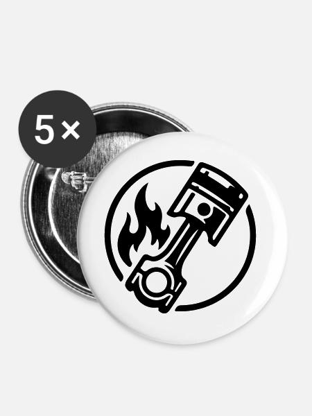 Tuning Symbol - Buttons groß 56 mm (5er Pack) - Weiß