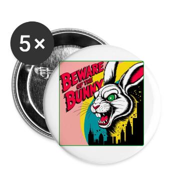 Bad Bunny Horror Comic Style - Buttons large 2.2''/56 mm (5-pack) - white - Front