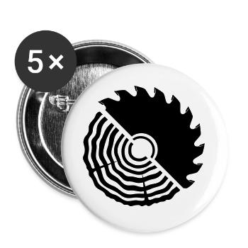 Carpenter Saw Blade Wood Motif - Buttons large 2.2''/56 mm (5-pack) - white - Front