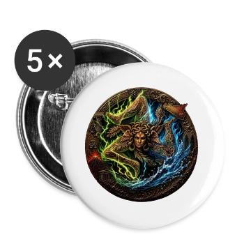 Sicilia n'do cori - trinacria storm edition - Buttons large 2.2''/56 mm (5-pack) - white - Front