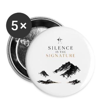 Berge Luxus Natur Minimalismus Signature Eleganz - Buttons groß 56 mm (5er Pack) - Weiß - Vorne