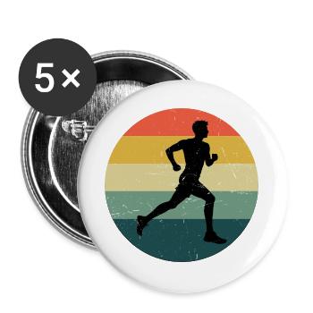 Gift idea for a running with running - Buttons large 2.2''/56 mm (5-pack) - white - Front