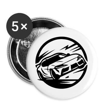 Car Racing Car Car Racing - Buttons large 2.2''/56 mm (5-pack) - white - Front