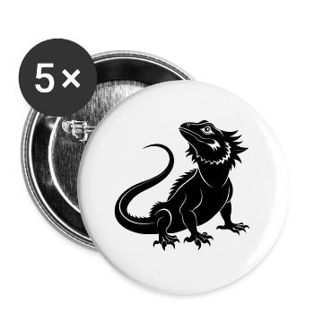 Bearded Dragon - Buttons large 2.2''/56 mm (5-pack) - white - Front