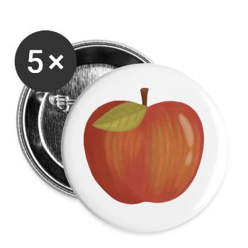 Hand-Painted Apple Gradient - Buttons large 2.2''/56 mm (5-pack) - white - Front