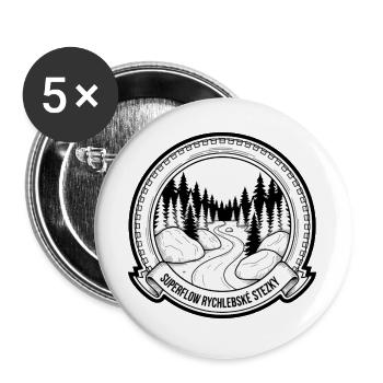 Superflow Rychlebské Stezky MTB Badge - Buttons large 2.2''/56 mm (5-pack) - white - Front