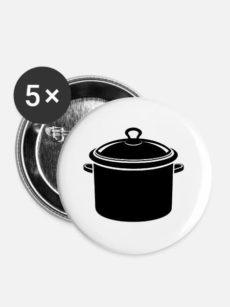 Kochtopf - Buttons groß 56 mm (5er Pack) - Weiß