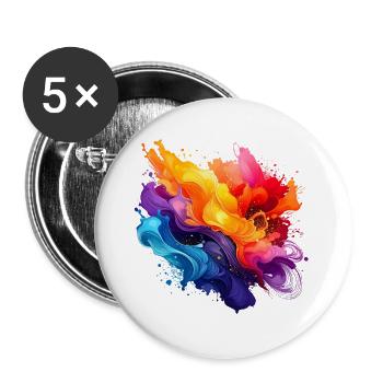 Color explosion acrylic wave - Buttons large 2.2''/56 mm (5-pack) - white - Front