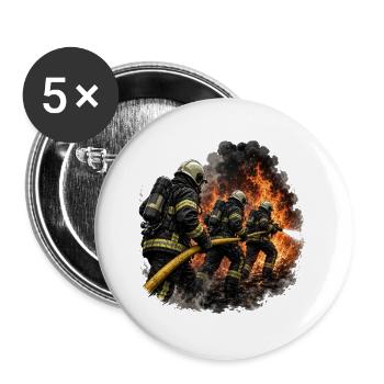 Extinction de l’attaque dans une mer de flammes - Lot de 5 grands badges (56 mm) - blanc - Devant