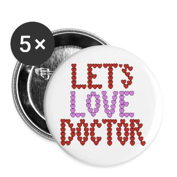Aimons la typographie des médecins - Lot de 5 grands badges (56 mm) - blanc - Devant