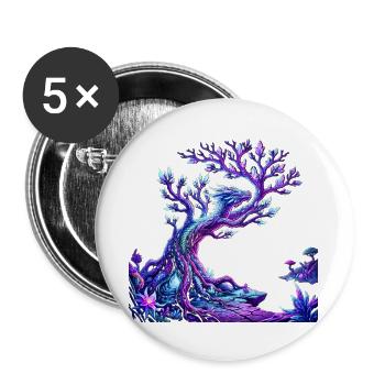 Magic Crystal Dragon Tree - Buttons large 2.2''/56 mm (5-pack) - white - Front