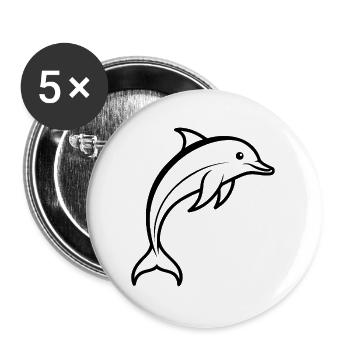 Dolphin - Buttons large 2.2''/56 mm (5-pack) - white - Front