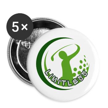 Limitless Golfer Swing Silhouette - Buttons large 2.2''/56 mm (5-pack) - white - Front