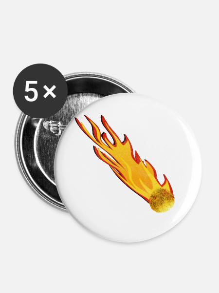 Meteroid Asteroid Sternschnuppe Feuerball - Buttons groß 56 mm (5er Pack) - Weiß
