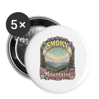 Smoky Mountains National Park, USA Tennessee - Buttons large 2.2''/56 mm (5-pack) - white - Front