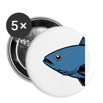 Idée cadeau pour la pêche au morue et loisir - Lot de 5 grands badges (56 mm) - blanc - Devant