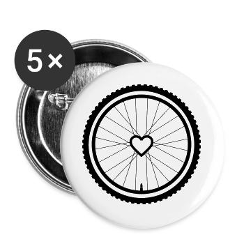 Gravel Bike Heart Bicycle Tire - Buttons large 2.2''/56 mm (5-pack) - white - Front
