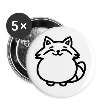 raccoon - Buttons large 2.2''/56 mm (5-pack) - white - Front