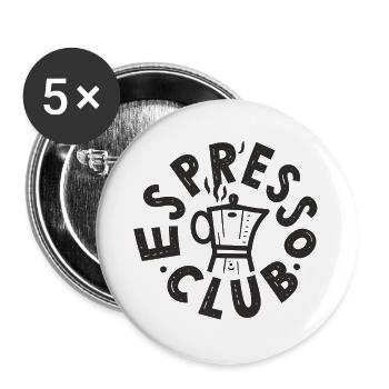Cafetière Moka Club Espresso - Lot de 5 grands badges (56 mm) - blanc - Devant