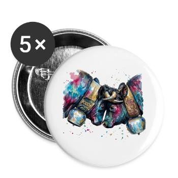 Vache d'hérens coloré en aquarelle - Lot de 5 grands badges (56 mm) - blanc - Devant