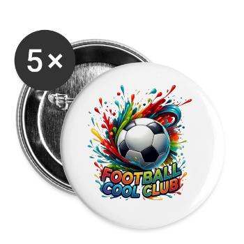 Football Cool Club Couleurs éclatantes - Lot de 5 grands badges (56 mm) - blanc - Devant