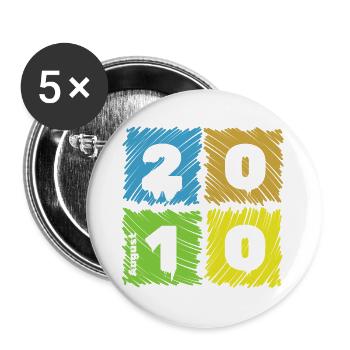 Patches colorées pour le 16e anniversaire depuis 08/2010 - Lot de 5 grands badges (56 mm) - blanc - Devant